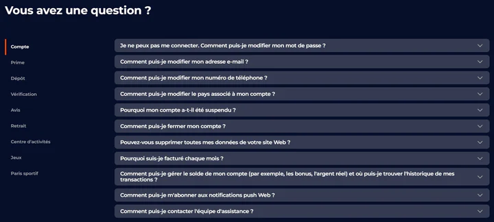 Nine Casino centre d’aide avec FAQ sur le compte, les bonus, les dépôts, les retraits et les paris sportifs